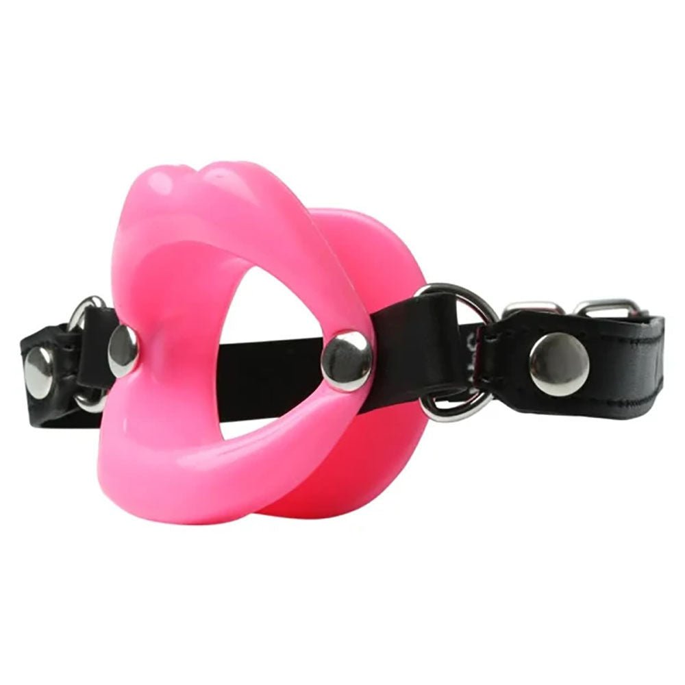 Sex & mischief - silicone lips mouth gag - Pink, Product side view  | Flirtybay.com.au